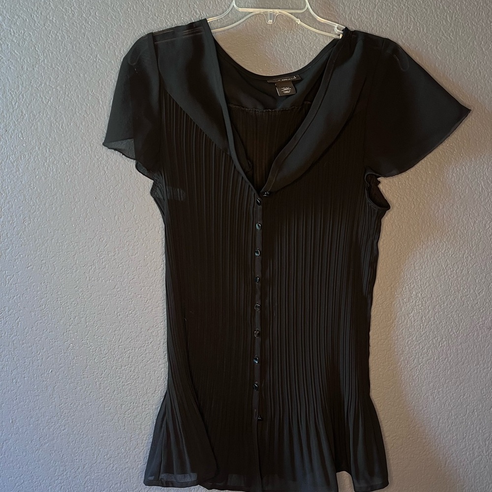 Lane Bryant Black Ribbed Peplum Blouse